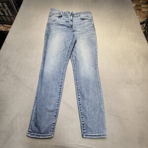 Gap 1969 Jeans Womens 32 Blue High Rise Skinny Distressed Stretch Denim